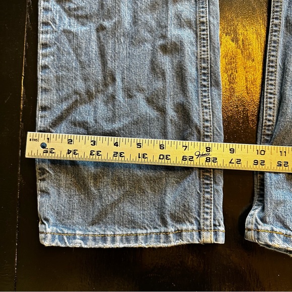 Retro Levi’s 514 34x30 Light Was Denim Jean Destroyed Holes Wide Leg Straight - Picture 7 of 14